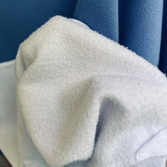 VS PINK Varsity Notch Neck Crew Pullover Sweatshirt Blue Colorblock Size M - Picture 9 of 16